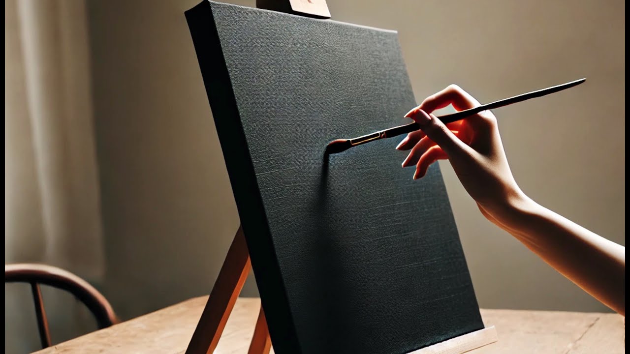 From Black Canvas to Autumn Waterfall Serenity 🌊🍁 | Acrylic Painting Tutorial