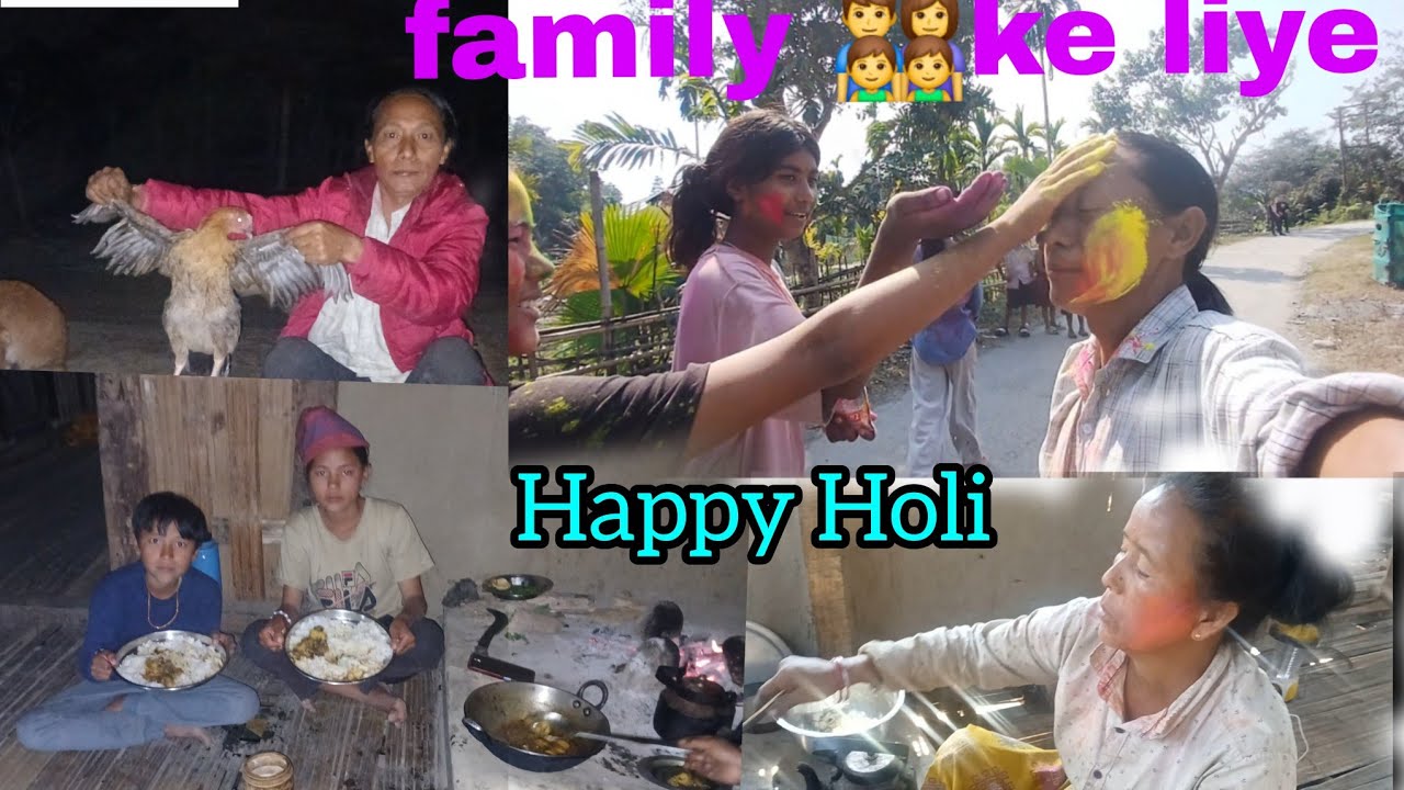 Family ke || liye Happy Holi local || chicken Boil 