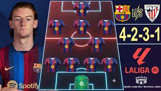⚽ BARCELONA VS ATHLETIC CLUB 🔥 BARCELONA PREDICTED LINEUP WITH GORDON 🔥 LA LIGA 26/27 JORNADA 1