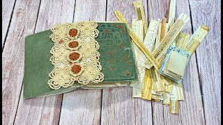 VINTAGE BOOK JOURNALS: Five Little Peppers Journal Pt. 6  Spine Cover Progress & Scrap Busting