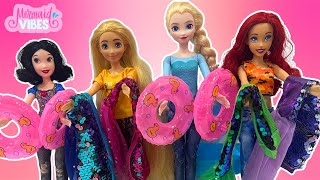 Princess Snow White Rapunzel Elsa Ariel Turn into Mermaids Putri Duyung Boneka Barbie Sereia Boneca