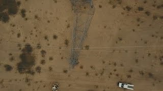 DRONE VIDEO: Power towers damaged by storm
