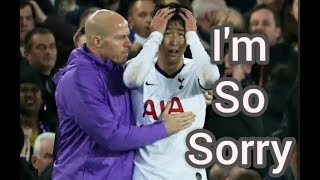 Son heung min cry after he make andre gomes injury in the match of
everton vs tottenham hotspur.