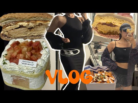[런태기 극복 VLOG] 허리 줄어든 5분 운동, 성수 데이트, 다운타우너X고구마런, 네모네 복숭아케익, 하츠베이커리 두바이샌드베이글,바스버거, 본투윈