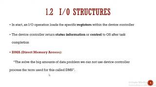 Lecture # 4 Input Output Structures in Operating Systems
