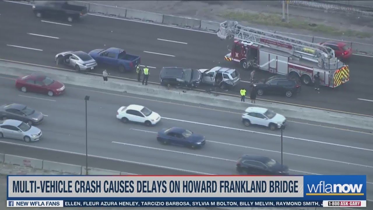 Multi-vehicle crash causes delays on Howard Frankland Bridge - YouTube