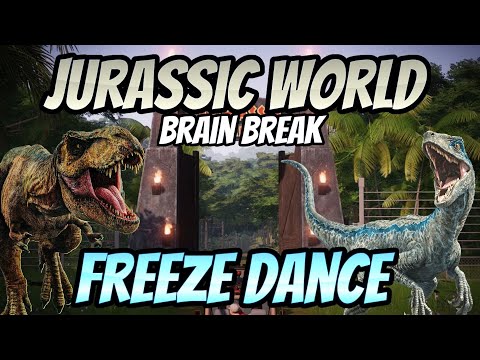 Brain Break For Kids  Jurassic World Freeze Dance 