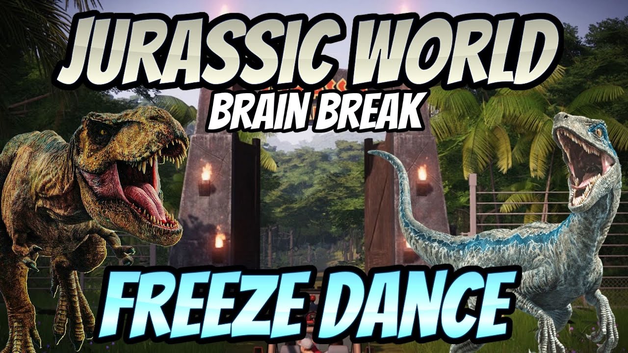 DINOSAURS: FREEZE DANCE! JURASSIC WORLD PARK. Gonoodle alternative Workout. Brain  break, Just Dance 
