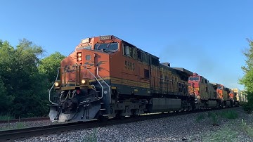 Fast Q train with the best lashup!! H3 Dash 9 lead! BNSF Transcon: Emporia sub..07/04/2022