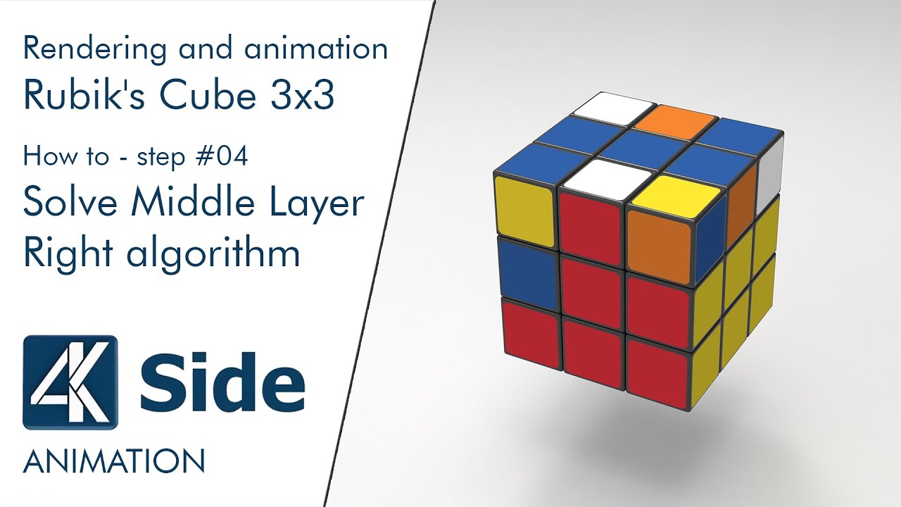 Rubik's Cube | STEP 4: SOLVE MIDDLE LAYER - Right algorithm | 3D ...