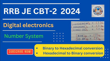 Binary to hexadecimal and hexadecimal to binary conversion #hexadecimal#binaryconversion #rrbjecbt2
