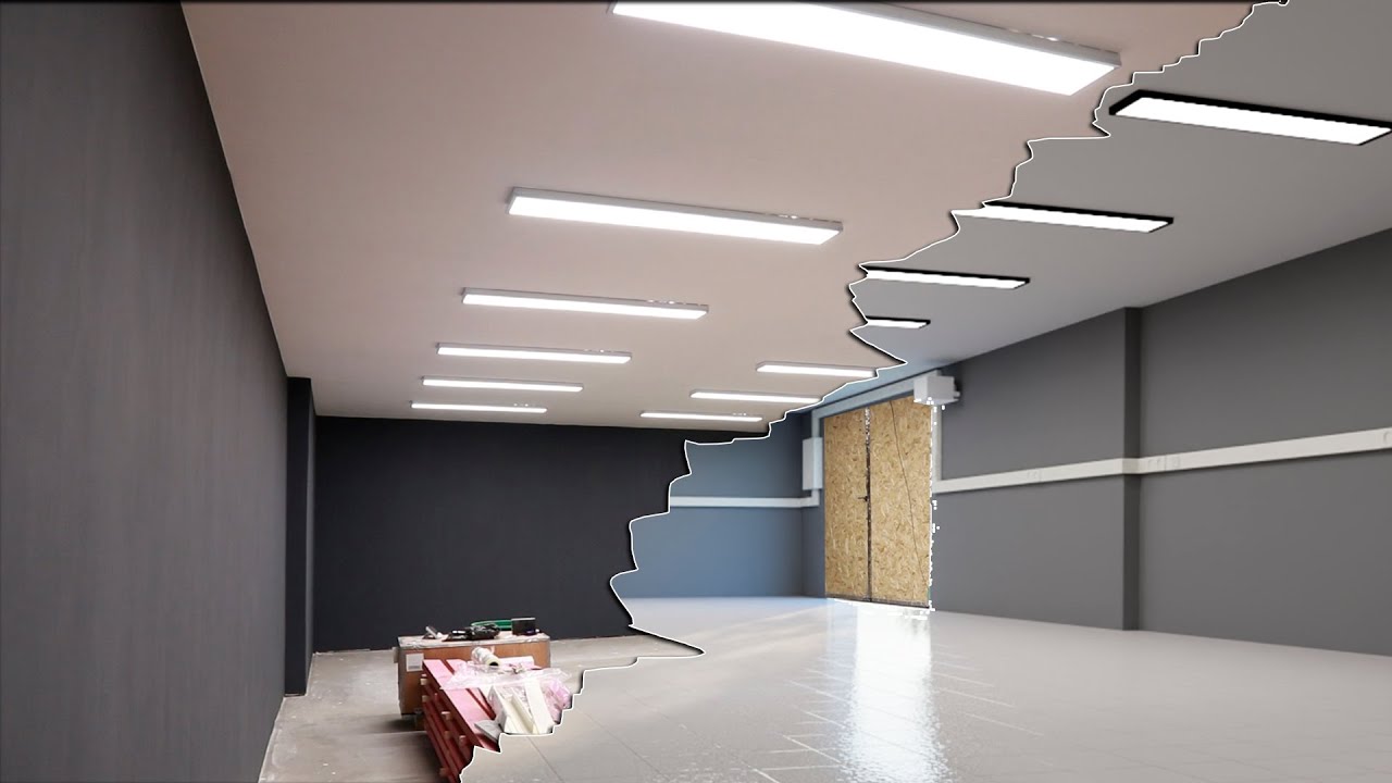 Преображение гаража-мастерской. Покраска + освещение