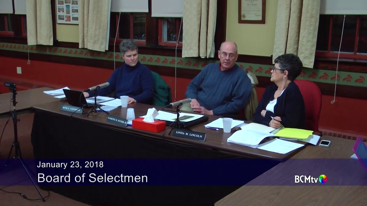 Brookfield MA Board of Selectmen January 23, 2018 YouTube