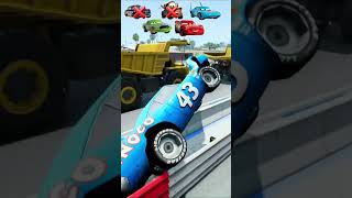 Unbelievable jump Lightning McQueen🥶#beamngdrive #funny 