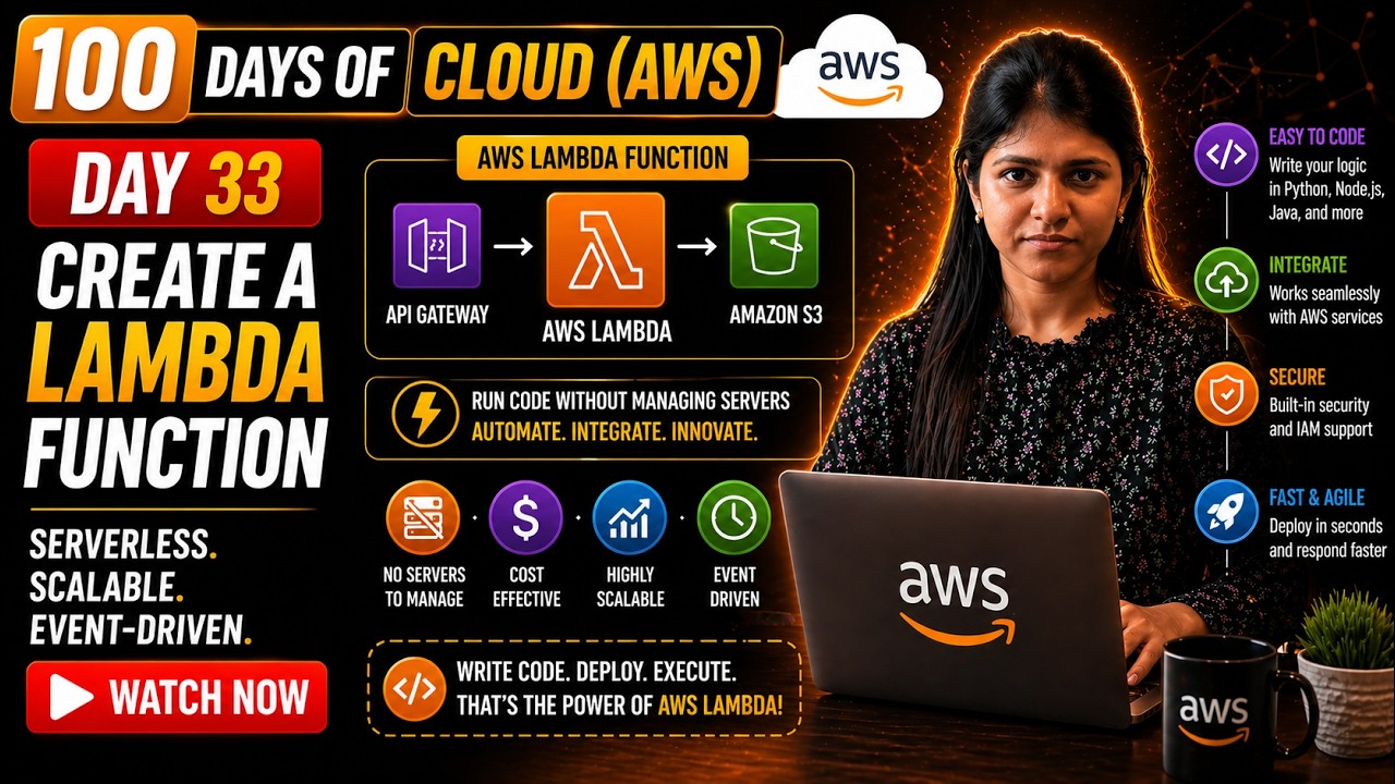 Day 33 Create a Lambda Function 100 Days of Cloud AWS #kodekloud ...