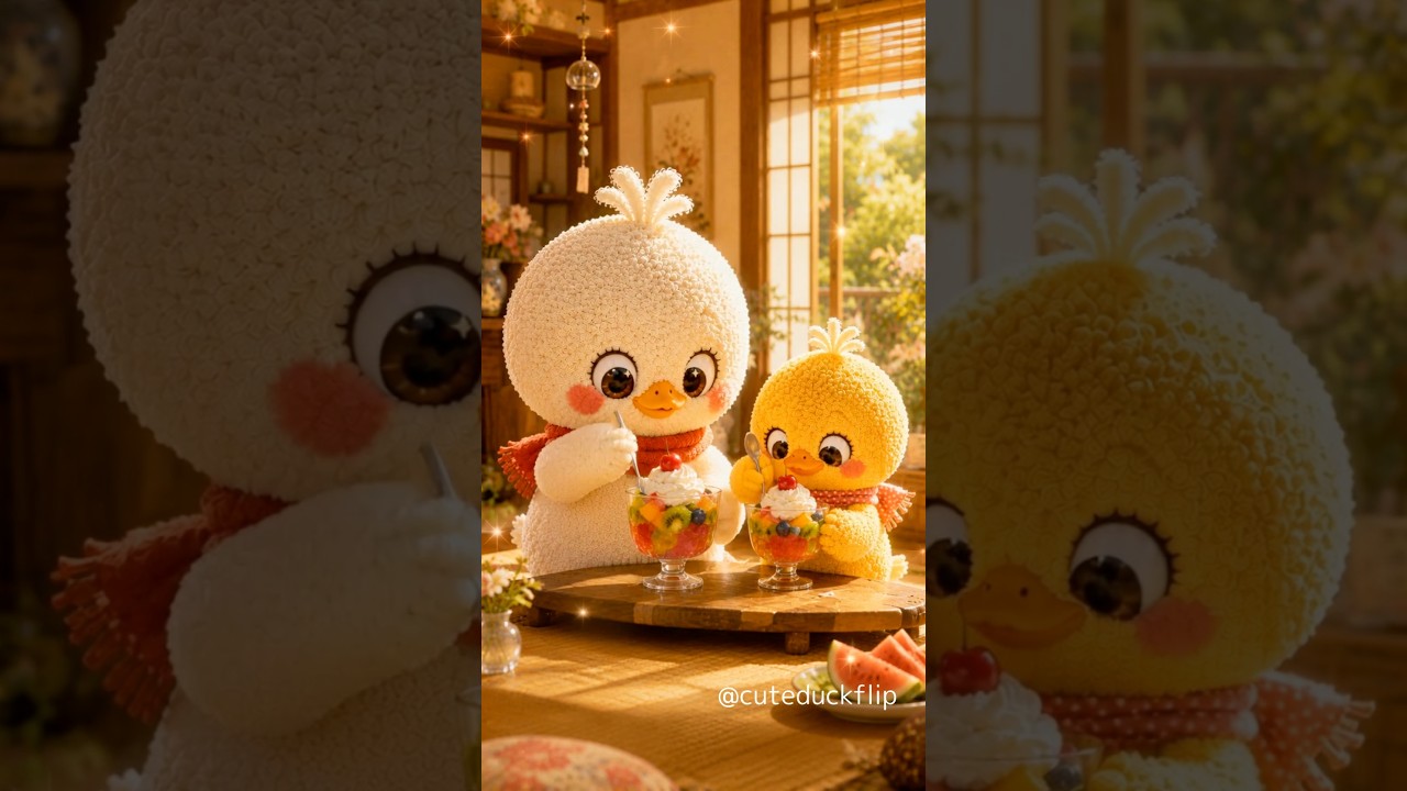 These ducks eating jelly is too cute 🍮✨ #shorts #cute #duck