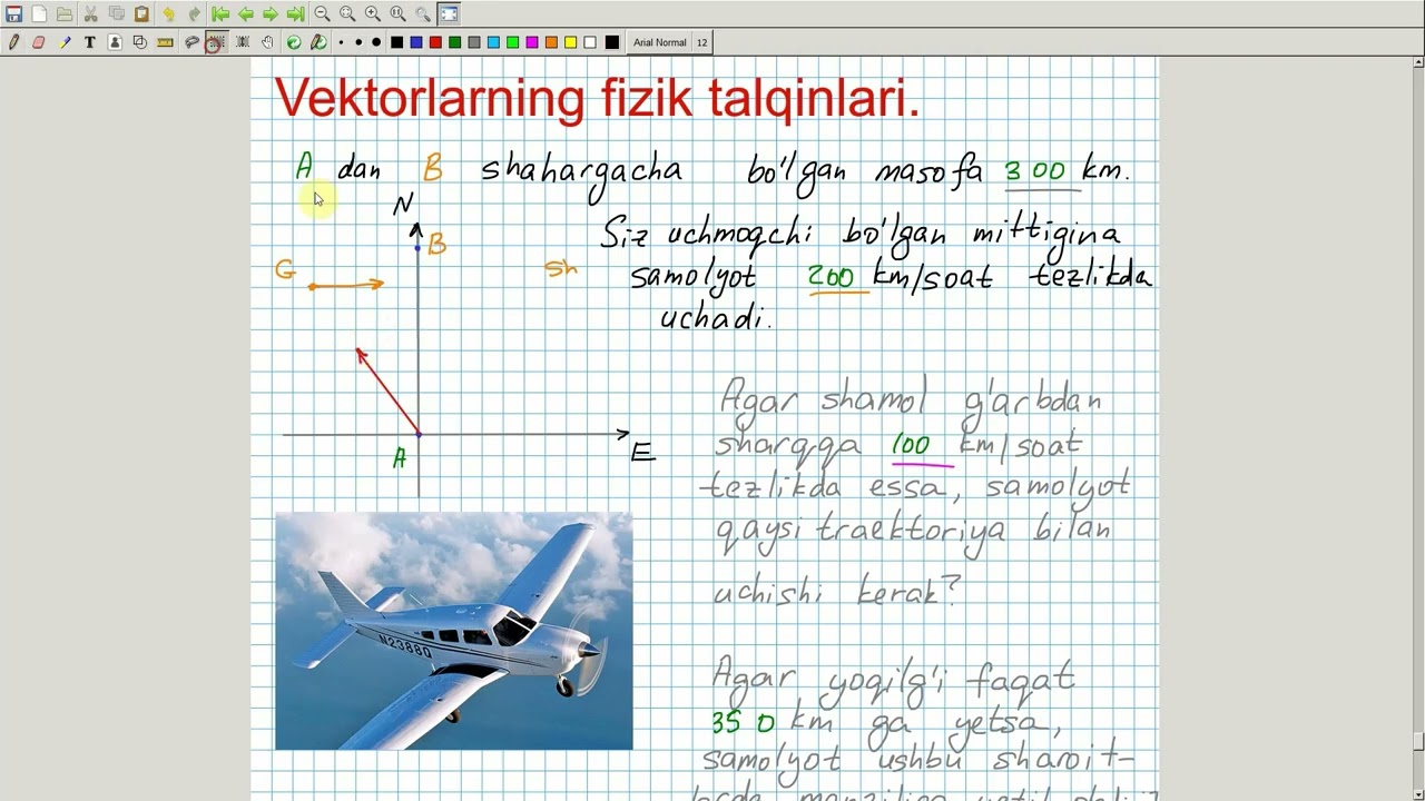 Vektorlarning fizik talqinlari. Geometriya 8-sinf. 58-dars