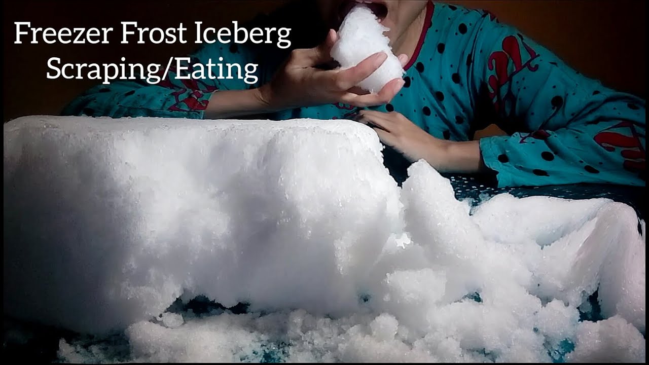 Freezer Frost Hulk Smash | Scraping/Eating | Ice Mukbang | no talking | ASMR Ice Eating | 氷を食べる