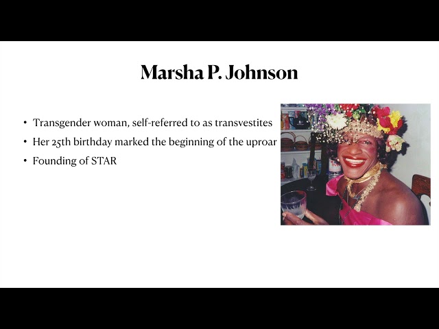 Watch UCL History student Guye Dai discusses Marsha P. Johnson. on YouTube.
