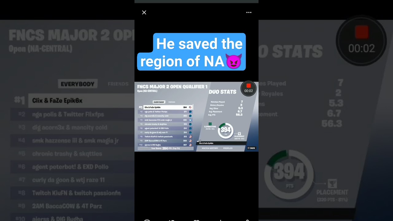 Clix saved NA from Peterbot and Pollo. 