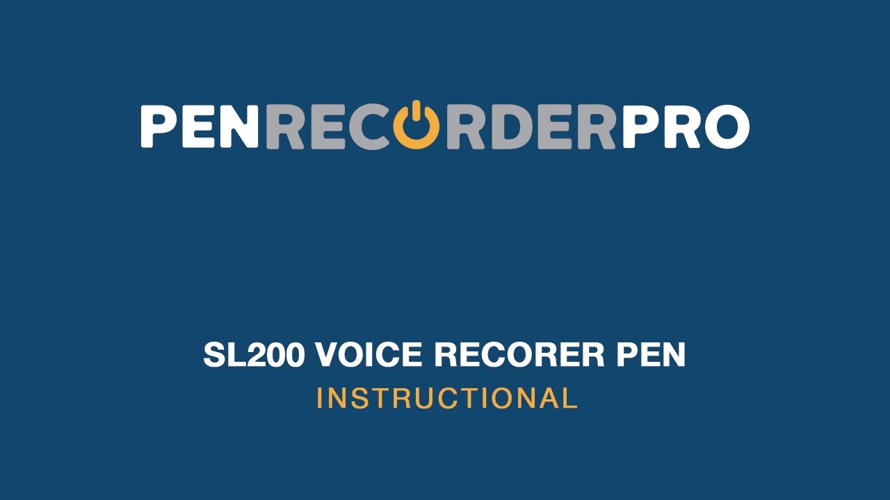 SL200 Voice Recorder Pen - Instructions | How to use it