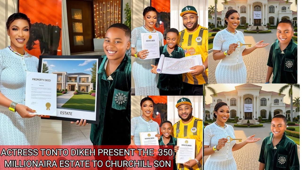 Tonto Dikeh Gifted Churchill Son 350 Millionaira Estate As Birthday Gift & Took Churchill For Outing