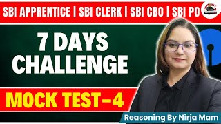 SBI Apprentice Reasoning Classes 2023 | REASONING All INDIA LIVE MOCK TEST - 4 | By Nirja Mam