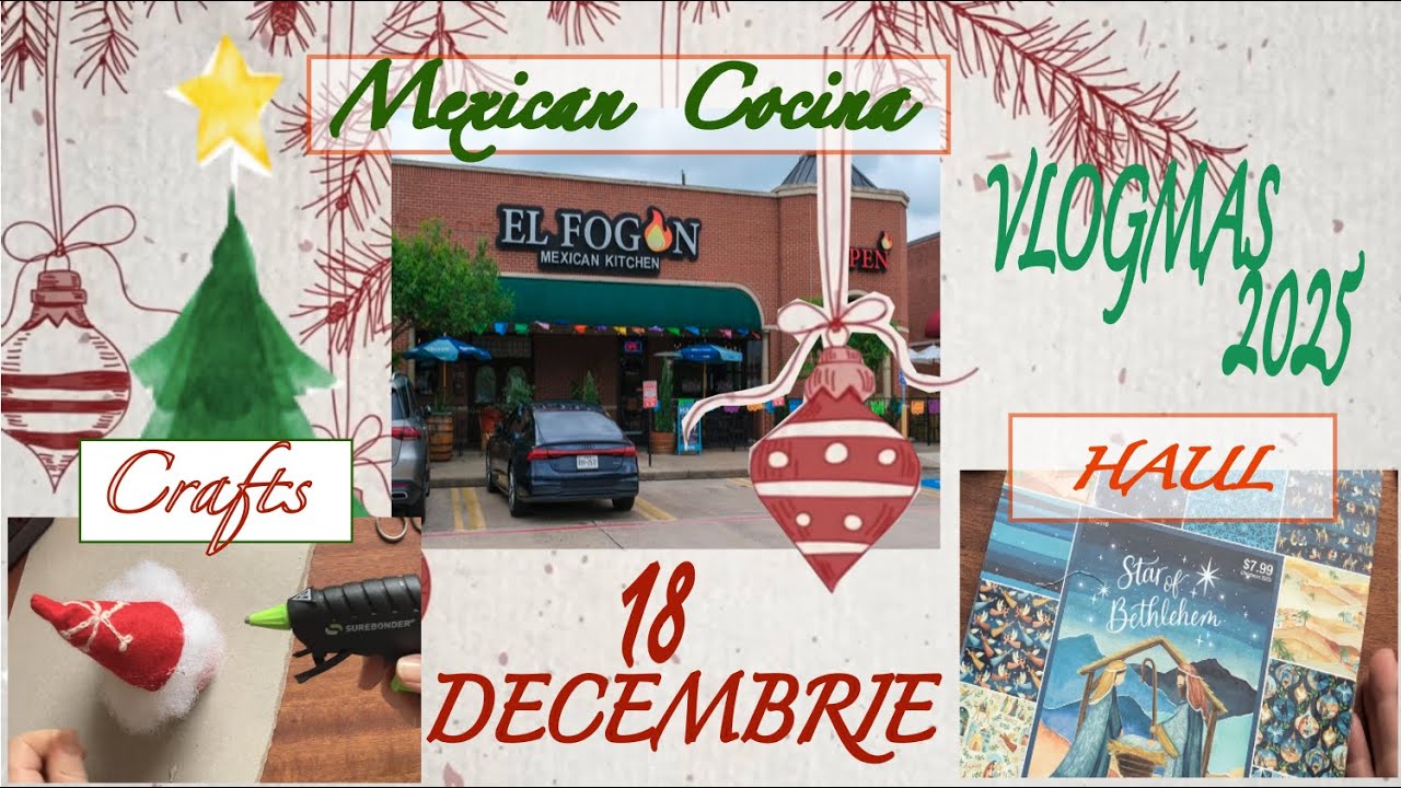 Vlogmas Day 18: Hobby Lobby Haul and Books; Building a Gnome; Dinner at "El Fogon" Restaurant