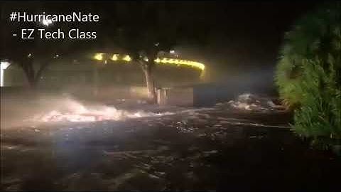 Extreme wind water rising in Biloxi, Mississippi as Hurricane Nate