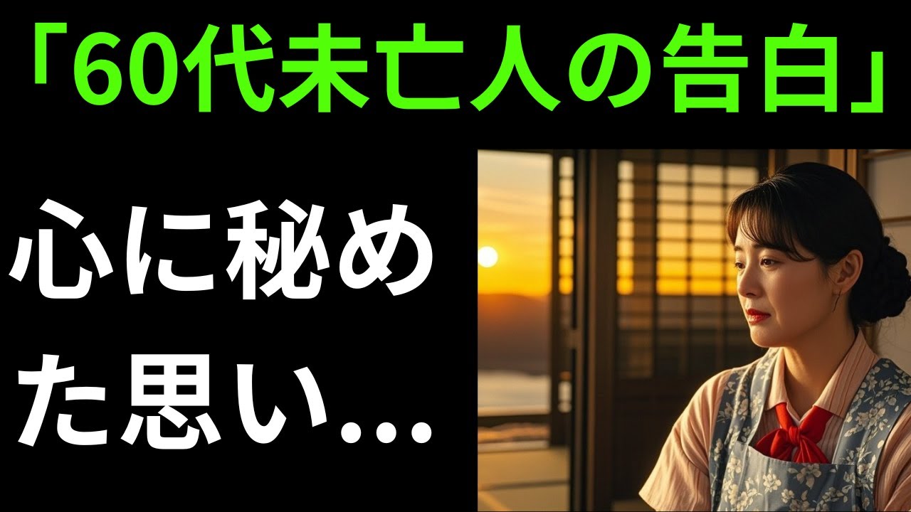 【感動ストーリー60代未亡人の告白――心に秘めた思い #感動ストーリー#未亡人#大人の恋愛
