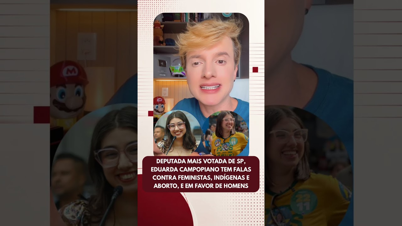 Deputada mais votada de SP, Eduarda Campopiano tem falas contra feministas, indígenas e ab