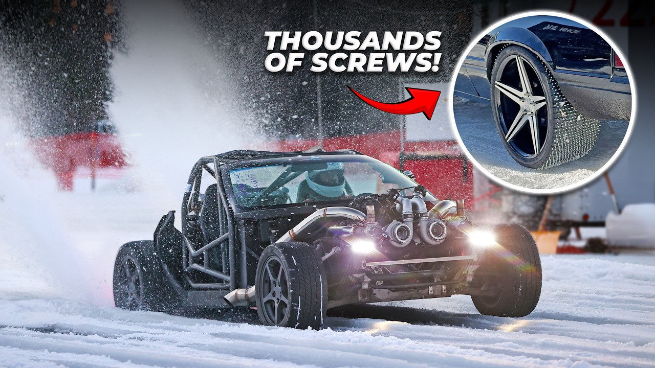 This Shouldn't Be Possible.. 1000HP Cars Drag Race on ICE (Snow Prep)