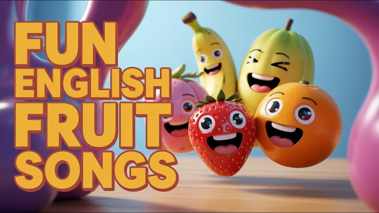 Funny Nursery Rhymes About Fruits English Song for Kids Apple Banana ...