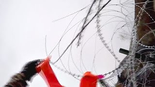 Soldiers Breaching Concertina Wire Obstacle - Helmet Cam Information