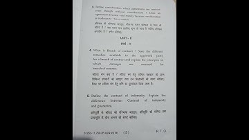 B.Com. 3rd Semester (Pass) Previous Paper  Business Regulatory Framework-1( Gurugram University)