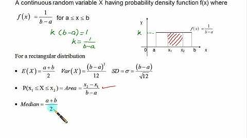 Probability 10 Rectangular  or Uniform Distribution
