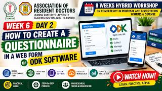 WEEK 6 DAY 2 | HOW TO CREATE A QUESTIONNNARE IN A WEB FORM or ODK SOFTWARE