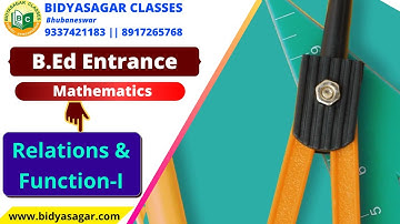 Relation and  Function-I  #Mathematics#B.Ed Entrance