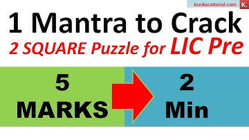 LIC AAO FINAL PUZZLE | 2 Square Puzzle for Lic aao pre Crack in 2 Min