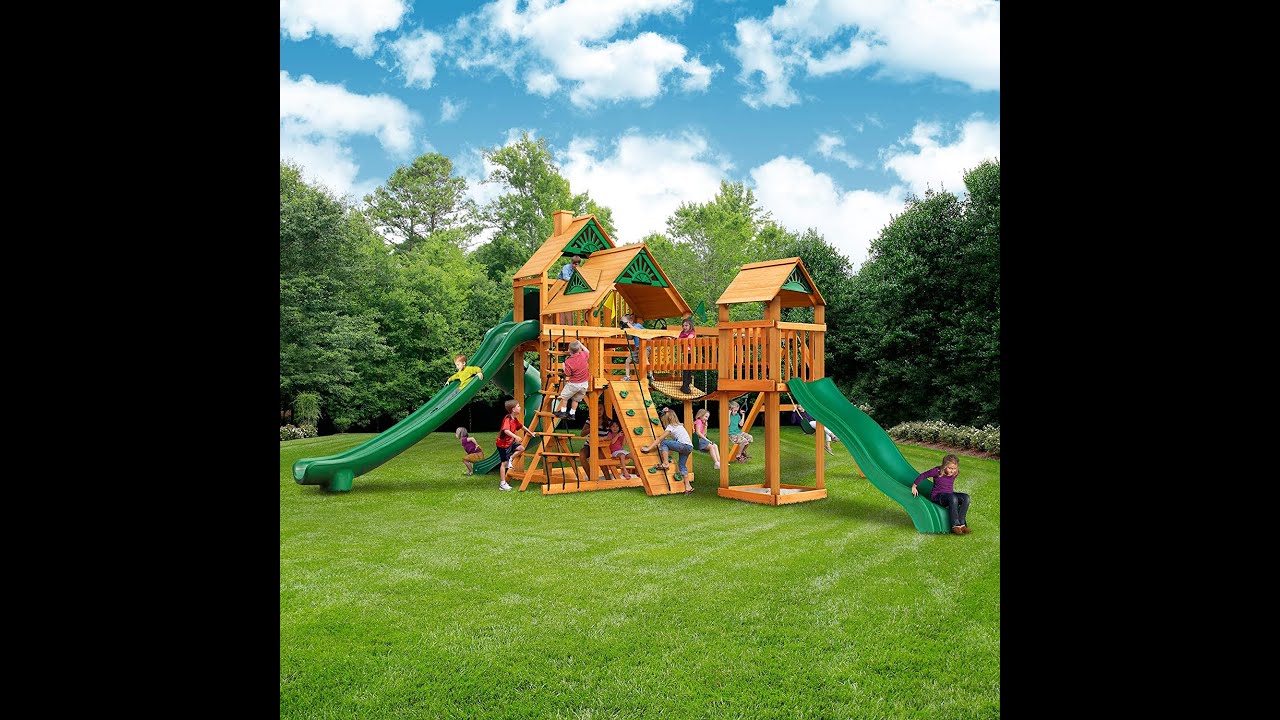 Gorilla Playsets 01 1034 AP Treasure Trove II Wood Swing Set with Wood