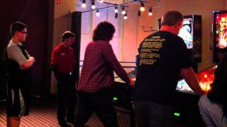 Crowd waiting for Transformers pinball