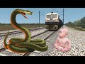 Crying Baby & Anaconda vs Train Compilation Video | BeamNG.Drive |Train simulator