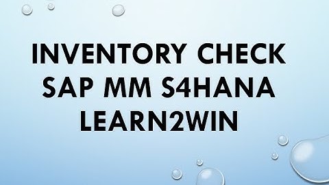 Inventory Check in SAP | inventory management in sap | sap material management | material management