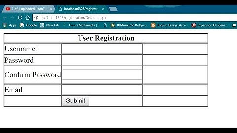 Simple Registration form  in ASP.NET C# with SQL SERVER part #1
