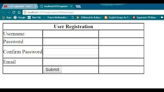 Simple Registration form  in ASP.NET C# with SQL SERVER part #1