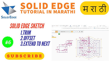 6. solid edge tutorials |  sketching trim offset extend to next | Marathi