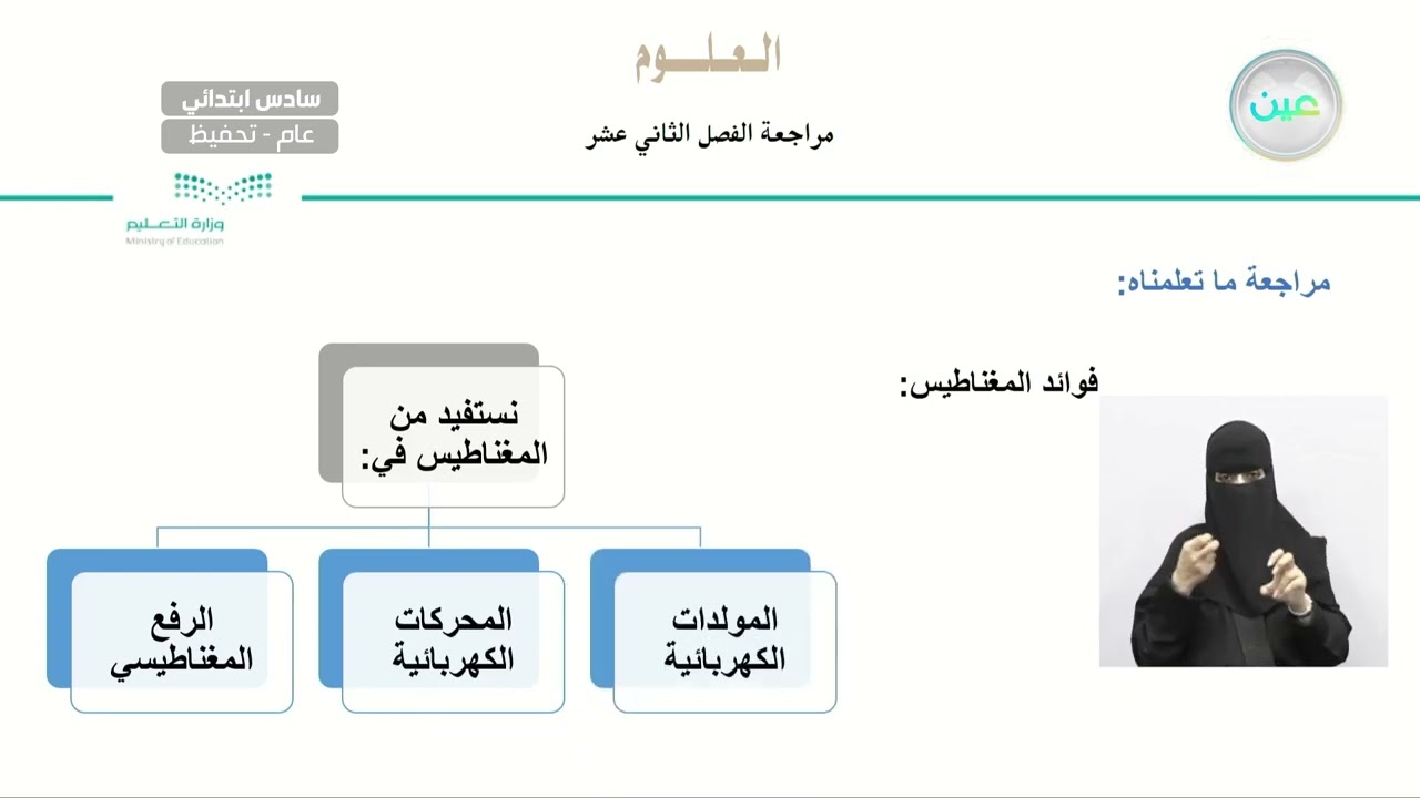 مراجعة الفصل الثاني عشر - العلوم - سادس ابتدائي