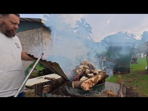 Sunday traditional Umu cook up. (Trying out the new in ground oven Umu)
