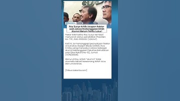 TAK TERIMA! Roy Suryo Kritik Ucapan Rektor soal Jokowi Kebanggaan UGM: Alumni Belum Tentu Lulus!