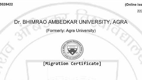 Migration Certificate (Dr. Bhimrao Ambedkar University Agra)